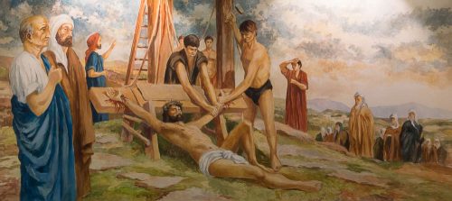11-Jésus est cloué sur la croix